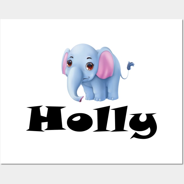 Holly Elephant Wall Art by ProjectX23